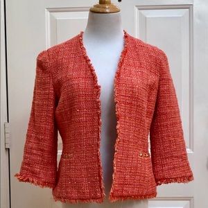 Vince Camuto peach/pink jacket w/fringe, size 6P